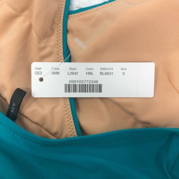 J. Crew Halter Wrap One-piece Swimsuit Havana Blue NWT - Picture 7 of 7